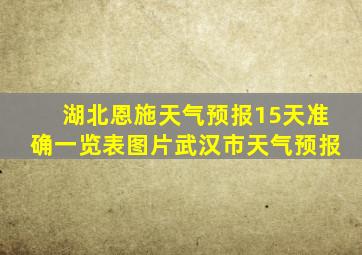 湖北恩施天气预报15天准确一览表图片武汉市天气预报